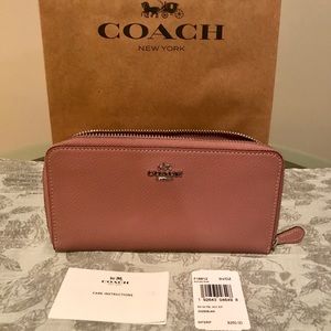 NWT Coach Accordion Zip Wallet Dusty Rose Pink